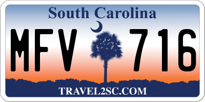 SC license plate MFV716