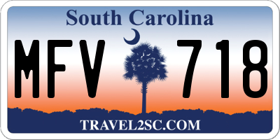 SC license plate MFV718