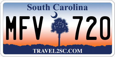SC license plate MFV720