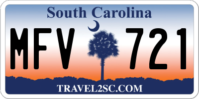 SC license plate MFV721
