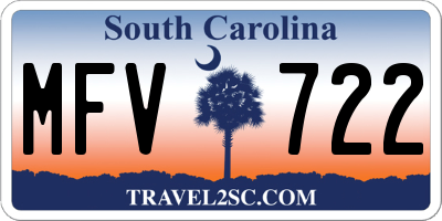 SC license plate MFV722