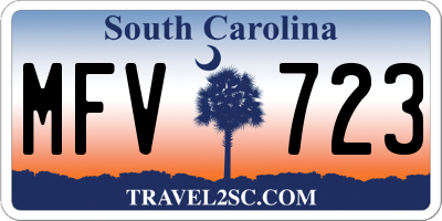 SC license plate MFV723