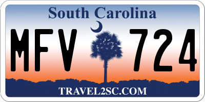 SC license plate MFV724