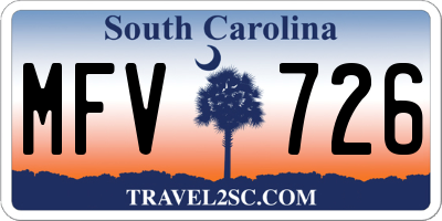 SC license plate MFV726