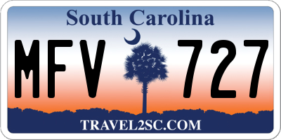 SC license plate MFV727