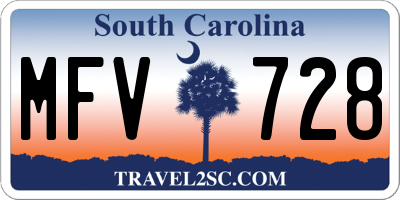 SC license plate MFV728
