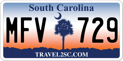 SC license plate MFV729