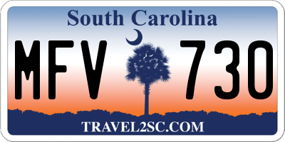 SC license plate MFV730