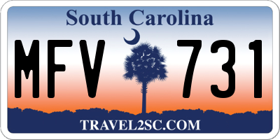 SC license plate MFV731