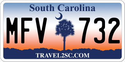 SC license plate MFV732
