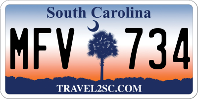 SC license plate MFV734
