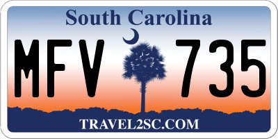 SC license plate MFV735