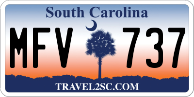 SC license plate MFV737