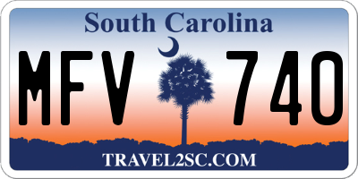 SC license plate MFV740