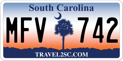 SC license plate MFV742