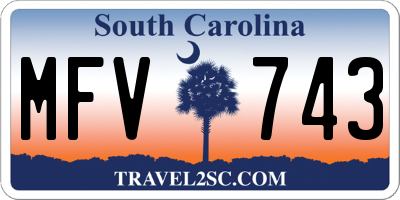 SC license plate MFV743