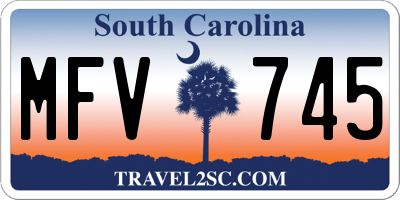 SC license plate MFV745