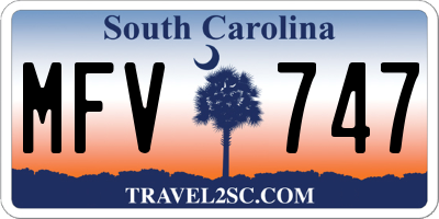 SC license plate MFV747