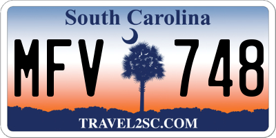 SC license plate MFV748