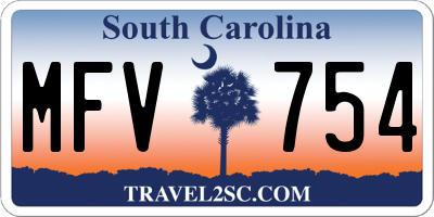 SC license plate MFV754