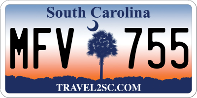 SC license plate MFV755