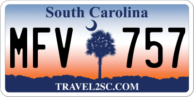 SC license plate MFV757