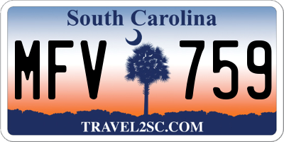SC license plate MFV759