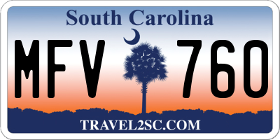 SC license plate MFV760
