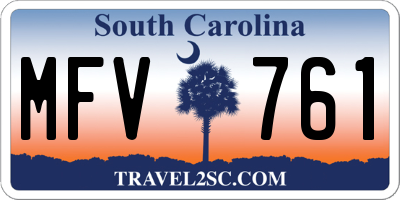 SC license plate MFV761