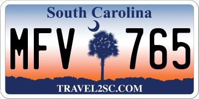 SC license plate MFV765