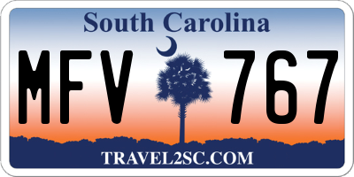 SC license plate MFV767