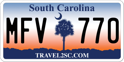 SC license plate MFV770