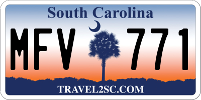 SC license plate MFV771