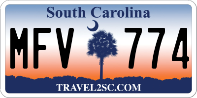 SC license plate MFV774