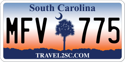 SC license plate MFV775