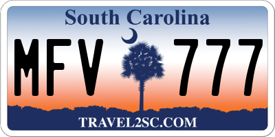 SC license plate MFV777