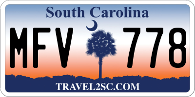 SC license plate MFV778