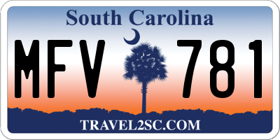 SC license plate MFV781