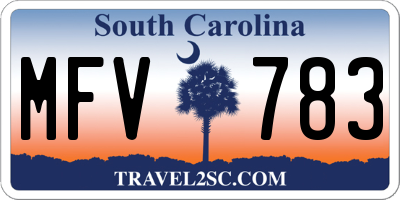 SC license plate MFV783