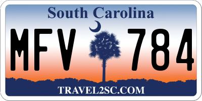 SC license plate MFV784