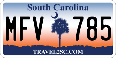 SC license plate MFV785