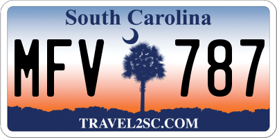 SC license plate MFV787
