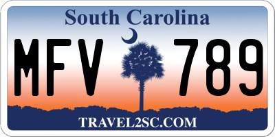 SC license plate MFV789