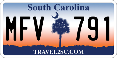 SC license plate MFV791