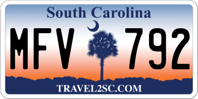 SC license plate MFV792