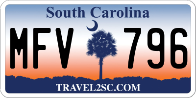 SC license plate MFV796