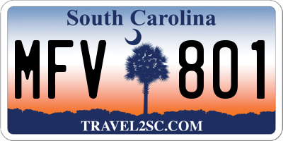 SC license plate MFV801