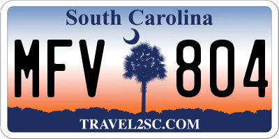 SC license plate MFV804