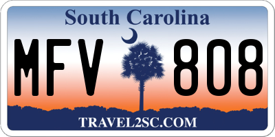 SC license plate MFV808