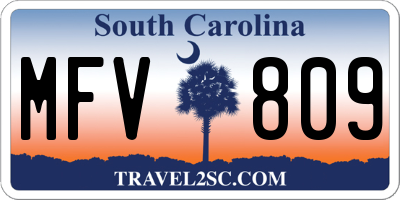 SC license plate MFV809